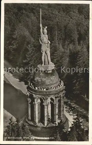 Hermannsdenkmal im Teutoburger Wald Fliegeraufnahme Kat. Detmold