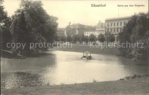 Duesseldorf Partie aus dem Hofgarten Entenhaus Teich Kat. Duesseldorf