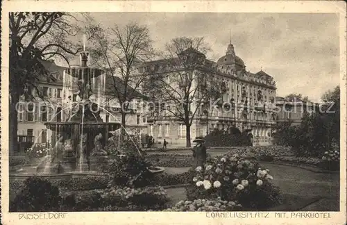 Duesseldorf Corneliusplatz mit Parkhotel Brunnen Kat. Duesseldorf