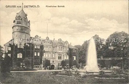 Detmold Fuerstliches Schloss Fontaene Kat. Detmold