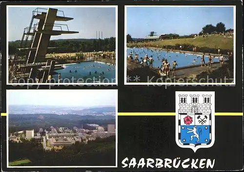 Saarbruecken Totobad Schwimmbad Sprungturm Universitaet Wappen Kat. Saarbruecken