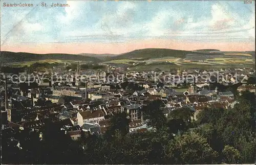 St Johann Saarbruecken Blick ueber die Stadt Kat. Saarbruecken