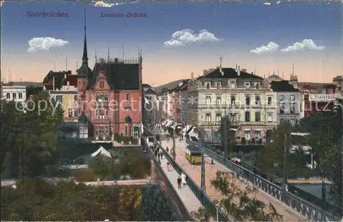 Saarbruecken Louisenbruecke Strassenbahn Kat. Saarbruecken