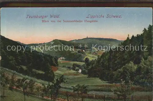 Detmold Blick von der Sommerfrische Hangstein Teutoburger Wald Lippische Schweiz Kat. Detmold