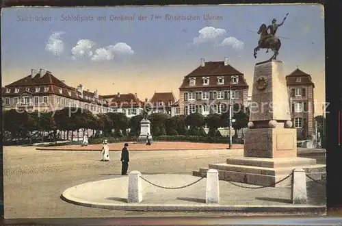 Saarbruecken Schlossplatz mit Denkmal der 7ten Rheinischen Ulanen Kat. Saarbruecken