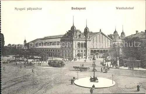 Budapest Westbahnhof Pferdefuhrwerk Strassenbahn Kat. Budapest