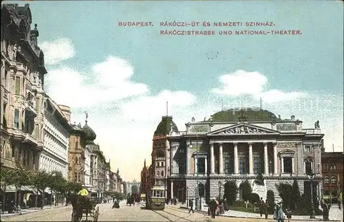 Budapest Rakoczistrasse und Nationaltheater Kat. Budapest