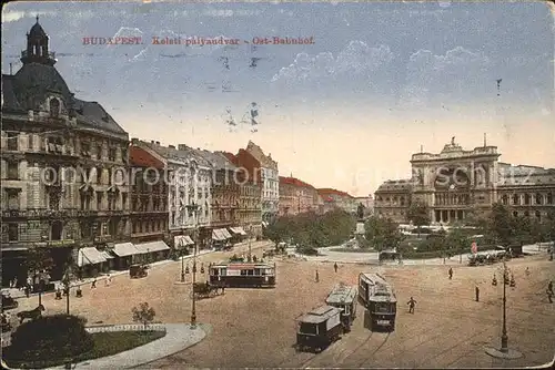 Budapest Keleti palyaudvar Ostbahnhof Strassenbahn Denkmal Kat. Budapest