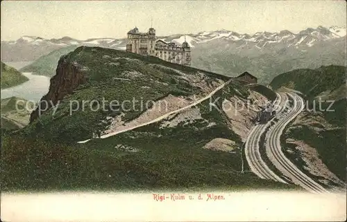 Rigi Kulm Vitznau Rigi Bahn und Alpen Offizielle Ansichtskarte Nr. 7 Kat. Rigi Kulm