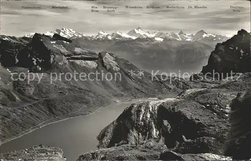 Felsenhorn und Rote Kumme Walliser Alpen Gemmipasshoehe Daubenhorn Kat. Felsenhorn