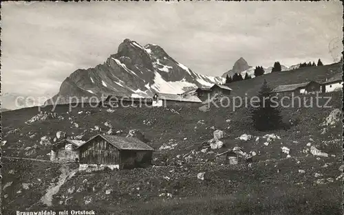 Braunwald GL Braunwaldalp mit Ortstock Glarner Alpen Kat. Braunwald