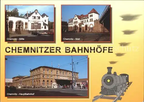 Chemnitz Chemnitzer Bahnhoefe Eisenbahn Dampflokomotive Kat. Chemnitz