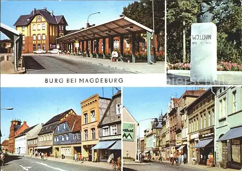 Burg Magdeburg Bahnhof Lenindenkmal Goethepark Platz der Weltjugend Schartauer Strasse Kat. Burg