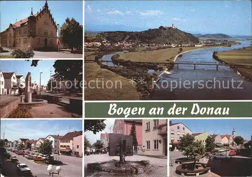 Bogen Niederbayern Teilansichten Rathaus Brunnen Donau Bruecke Kat. Bogen