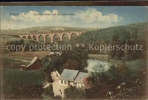 Plauen Vogtland Syratalbruecke Poppenmuehle Kat. Plauen