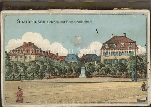 Saarbruecken Schloss Bismarckdenkmal Kat. Saarbruecken