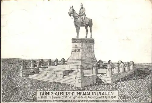 Plauen Vogtland Koenig Albert Denkmal Bahnpost Kat. Plauen