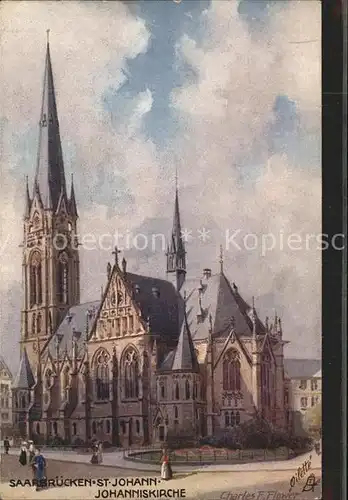 Saarbruecken St Johann Johannniskirche Kuenstlerkarte Kat. Saarbruecken