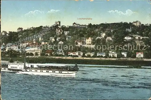 Loschwitz Dampfschiff Germania Kat. Dresden