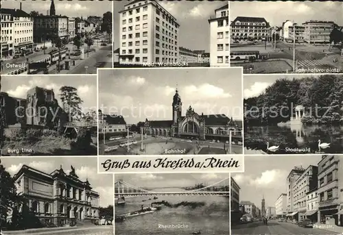 Krefeld Bahnhof Stadtwald  Rheinbruecke Kat. Krefeld