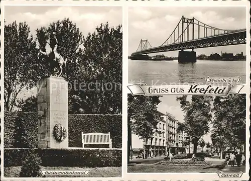 Krefeld Rheinbruecke Husarendenkmal Ostwall Kat. Krefeld