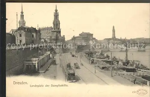 Dresden Landeplatz der Dampfschiffe Kat. Dresden Elbe