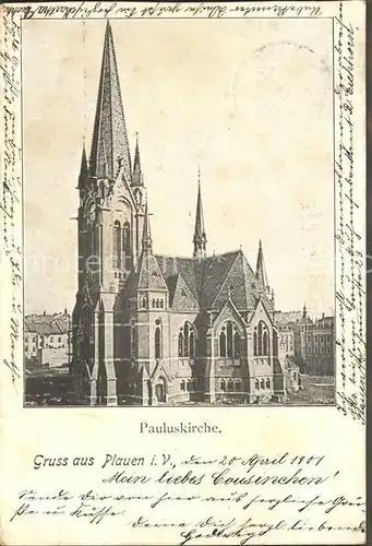 Plauen Vogtland Pauluskirche Kat. Plauen
