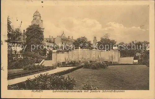 Plauen Vogtland Lohmuehlenpromenade Isedore Schidt Brunnen Kat. Plauen