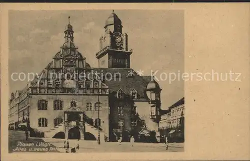 Plauen Vogtland Altes und neues Rathaus Kat. Plauen