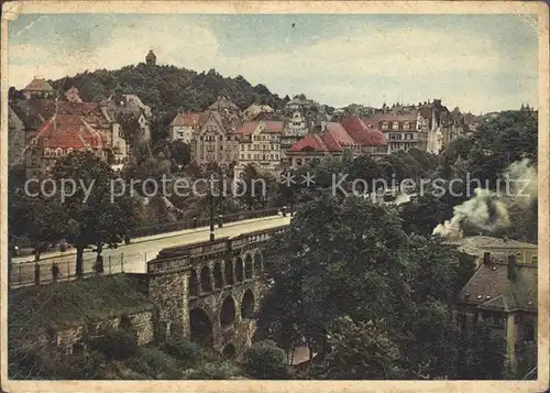 Plauen Vogtland Friedrich August Bruecke mit Baerenstein Kat. Plauen