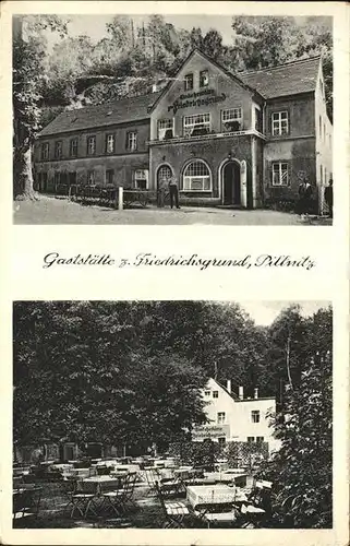 Pillnitz Gaststaette zum Friedrichsgrund Gartenrestaurant Kat. Dresden