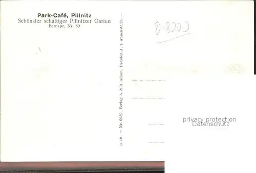 Pillnitz Park Cafe Kat. Dresden