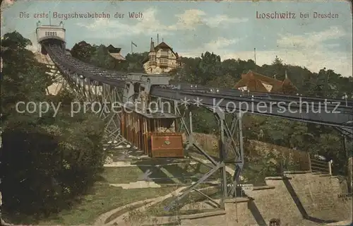 Loschwitz Erste Bergschwebebahn der Welt Kat. Dresden