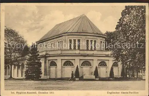 Dresden Internationale Hygiene Ausstellung 1911 Englischer Staatspavillon Kat. Dresden Elbe