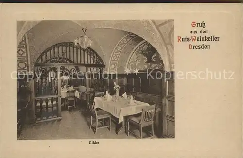 Dresden Ratsweinkeller Nische Restaurant Kat. Dresden Elbe