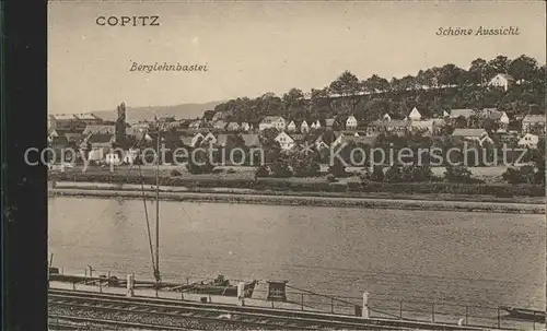Copitz Berglehnbastei Schoene Aussicht Dr Buombergers Eisenbahn Panoramakarten Kat. Pirna