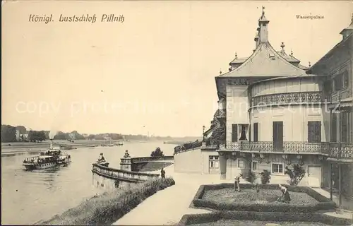Pillnitz Koenigliches Lustschloss Wasserpalais Elbe Dampfer Kat. Dresden