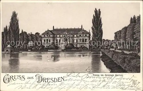 Dresden Palais im Grossen Garten Kat. Dresden Elbe