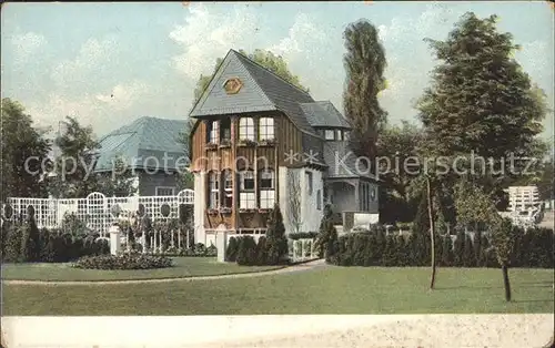 Dresden 3. Deutsche Kunstgewerbe Ausstellung 1906 Einfamilienhaus Offizielle Ansichtskarte Nr 17 Kat. Dresden Elbe