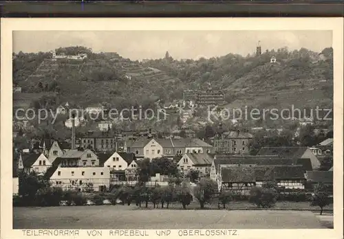 Radebeul und Oberloessnitz Teilpanorama zufolge eines Preisausschreibens ausgewaehlte Karte Kat. Radebeul