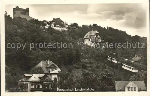 Loschwitz Berggasthaus Loschwitzhoehe Schwebebahn Aussichtspunkt Kat. Dresden