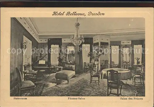 Dresden Hotel Bellevue Fuersten Salon Kat. Dresden Elbe