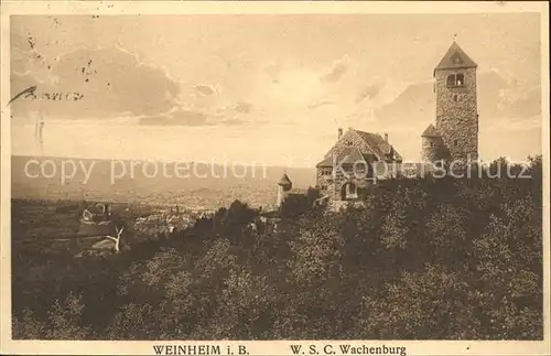 Weinheim Bergstrasse WSC Wachenburg Offizielle Postkarte Weinheimer AH Verband Kat. Weinheim