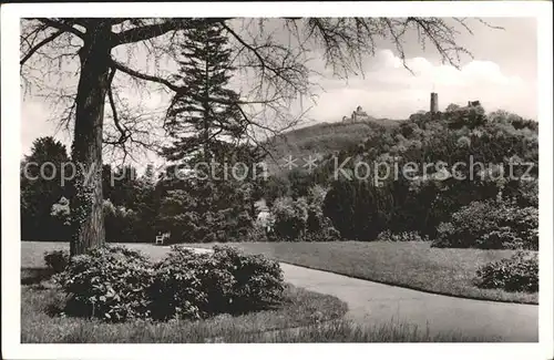 Weinheim Bergstrasse Schlosspark mit Blick auf WSC Wachenburg und Burg Windeck Kat. Weinheim