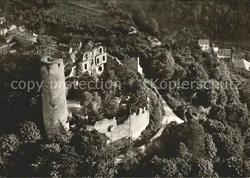 Weinheim Bergstrasse Burgruine Windeck Ausflugsort Fliegeraufnahme Kat. Weinheim