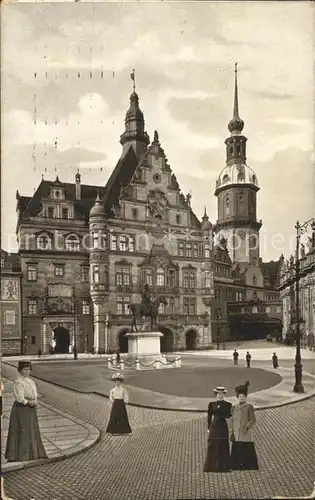 Dresden Georgentor mit Kgl. Schloss Denkmal Kat. Dresden Elbe