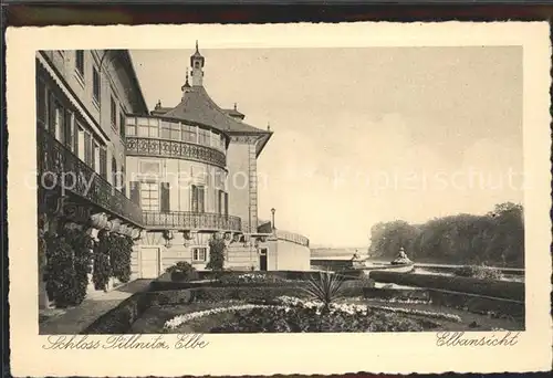 Pillnitz Schloss Elbansicht Kat. Dresden