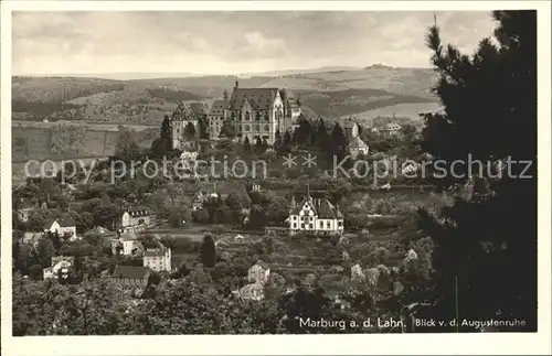 Marburg Lahn Blick von der Augustenruhe Schloss Universitaetsstadt Kat. Marburg