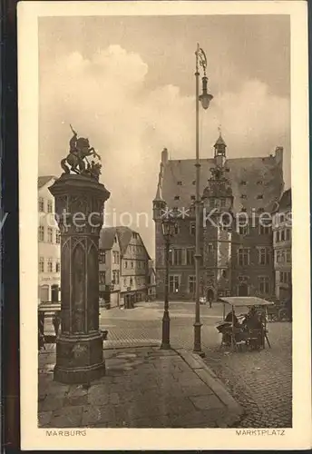 Marburg Lahn Marktplatz Brunnen Kat. Marburg