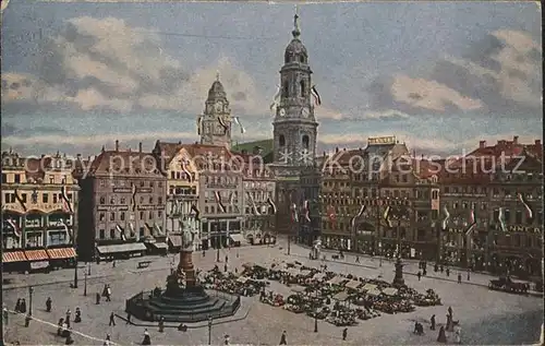 Dresden Altmarkt Kreuzkirche und Rathausturm Denkmal Kat. Dresden Elbe